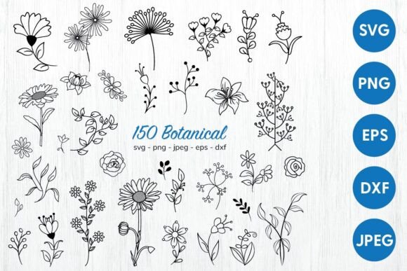 Botanical Flowers Svg Cut File: Crafting with Natural Elegance