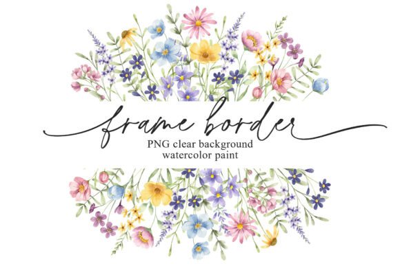 Bright Watercolor Floral Frames for Your Creative Projects