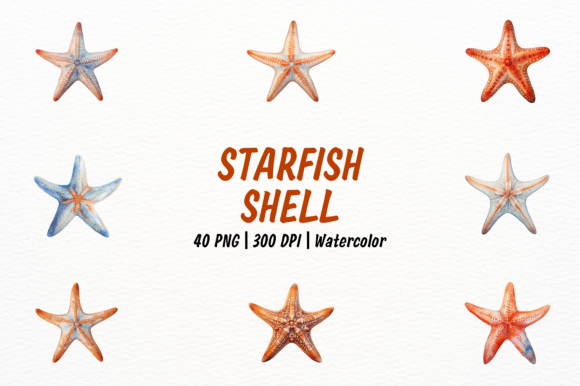 Bringing the Coast to Your Canvas: A Realistic Starfish Clipart Set