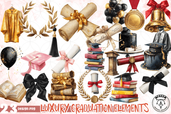 Celebrate in Style: Designing with Luxury Graduation Elements PNG