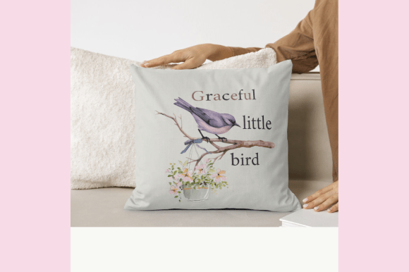 Embrace Softness: A Watercolor Bird Clipart for Creative Projects