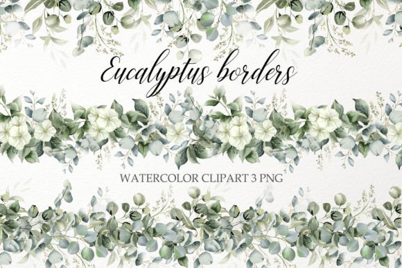 Eucalyptus Leaves Border Clipart: A Botanical Design Staple