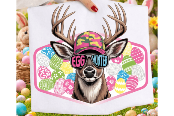 Funny Egg Hunter Deer PNG: Whimsical Easter Design Assets