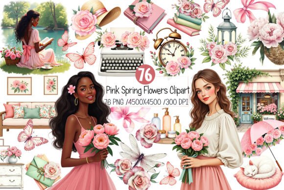Pink Spring Flowers Clipart: A Designer's Guide to Elegant Projects