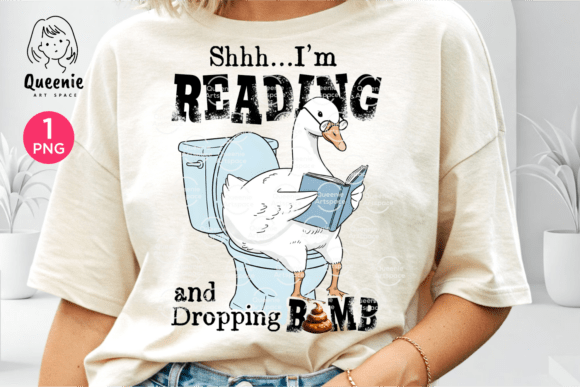 Silly Goose Book Lover Reading Humor Png: A Quirky Design Asset