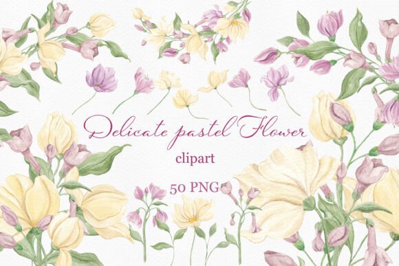 Soft Watercolor Florals for Elegant Design Projects