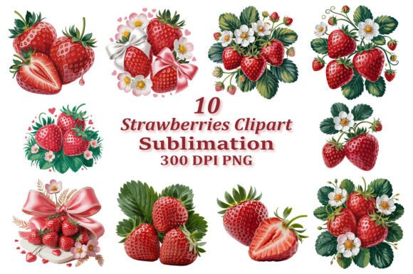 Sweeten Your Designs with the Strawberry Sublimation PNG Bundle