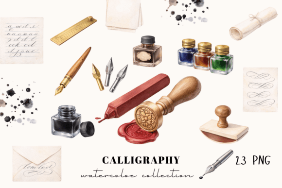 The Art of Handwritten Charm: A Watercolor Clipart Collection