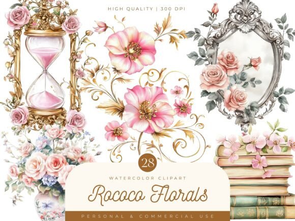 Timeless Elegance: Designing with Watercolor Rococo Florals