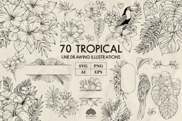 Tropical Plants and Flowers SVG: A Versatile Collection for Creative Projects
