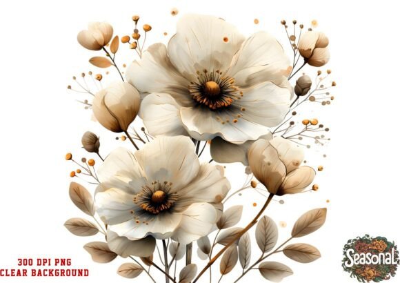 Warm Your Designs with Burnt Orange Floral Graphics