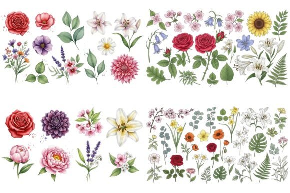 Watercolor Floral & Flamingo Clipart: A Designer's Dream Collection