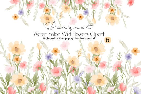 Watercolor Wild Flowers Clipart for Your Creative Projects