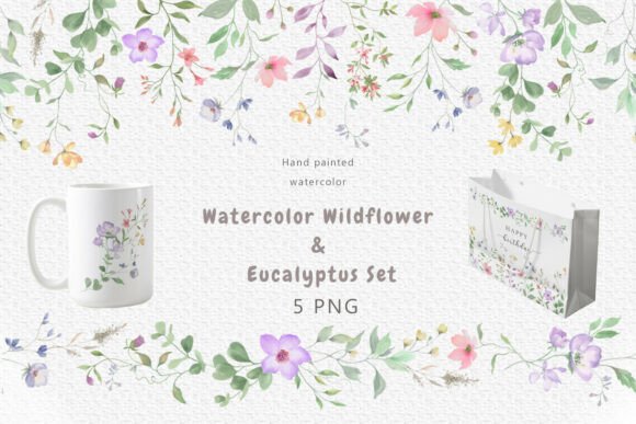 Watercolor Wildflower & Eucalyptus Set: A Designer's Botanical Toolkit