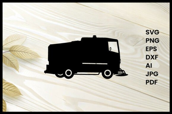 Zamboni Machine Illustration Silhouette: A Unique Design Asset